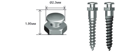Винт ортодонтический D-1.2 H-1.5 L-8 мм. стандарт комбинированная поверхность