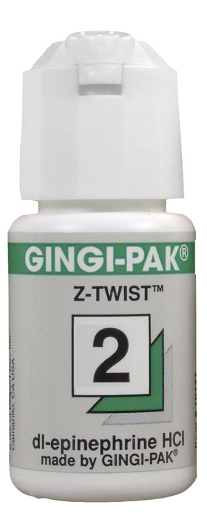Ретракционная нить Gingi-Pak Max Z-Twist №2 с пропиткой эпинефрина, зелёная - 274 см.