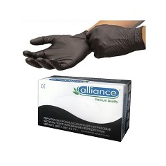 Перчатки нитриловые XL Alliance чёрные №11 - 90 шт.