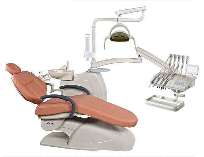 Стоматологическая установка  ZA-208C(верхняя подача инструмента)+Лампа для отбеливания зубов C-Brigh