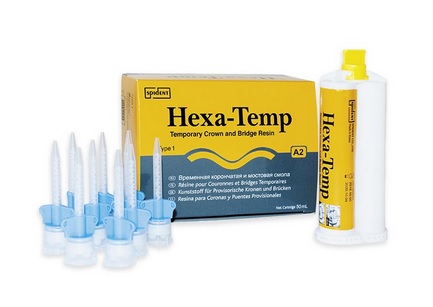 Хекса Темп Hexa Temp цвет A1 самоотверждаемый материал для временных коронок - 75 гр./50 мл.