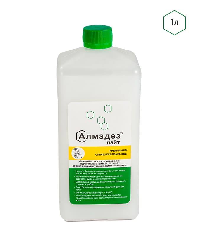 Алмадез-лайт крем-мыло антибактериальное /крышка/ - 1 л.
