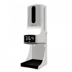 Дозатор сенсорный MIRTOO K9 Pro с поддоном для антисептика с бесконтактным измерением температуры  