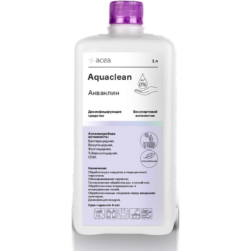 Акваклин бесспиртовой кожный антисептик с дозатором - 1 л.
