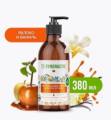 Жидкое мыло Synergetic /натуральное карамельное яблоко/ваниль/ - 380 мл.
