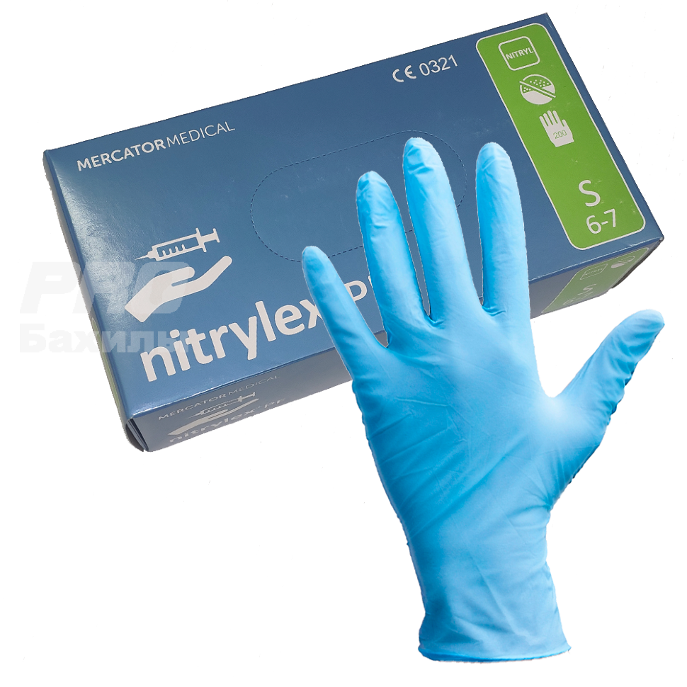 Перчатки смотровые NITRYLEX PF PROTECT нест, нитрил, неопудр,текстур. на пальцах М 100пар (200шт)