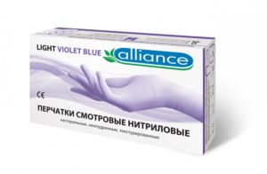 Перчатки нитриловые M Alliance Light фиолетовые №6 - 100 шт.
