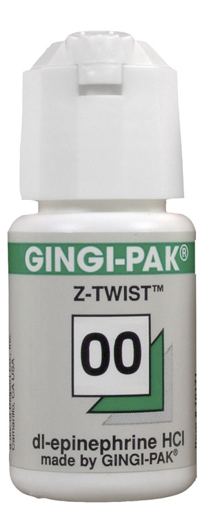 Ретракционная нить Gingi-Pak Max Z-Twist №00 с пропиткой эпинефрина, зелёная - 274 см.