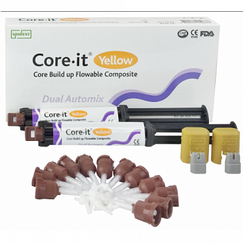 Коре ит Core it Yellow композитный цемент двойного отверждения Spident 10 гр. - 2 шт.