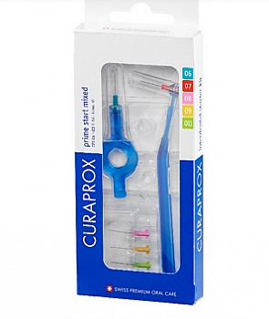 Набор ёршиков Curaprox Prime Start mixed CPS 06,07,08,09,11 с держателями UHS 409 и UHS 470, 5 шт.