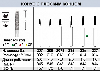 Боры алмазные 235 - 3 шт.