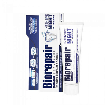Зубная паста Biorepair Intensive Night Anti-erosion ночной уход против эрозии эмали, 75 мл.