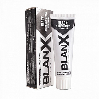 Зубная паста Blanx Black с древесным углём, 75 мл.