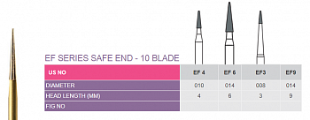Боры твердосплавные Prima-финиры 10/12 граней Esthetic Finishing EF9 FG - 5 шт.